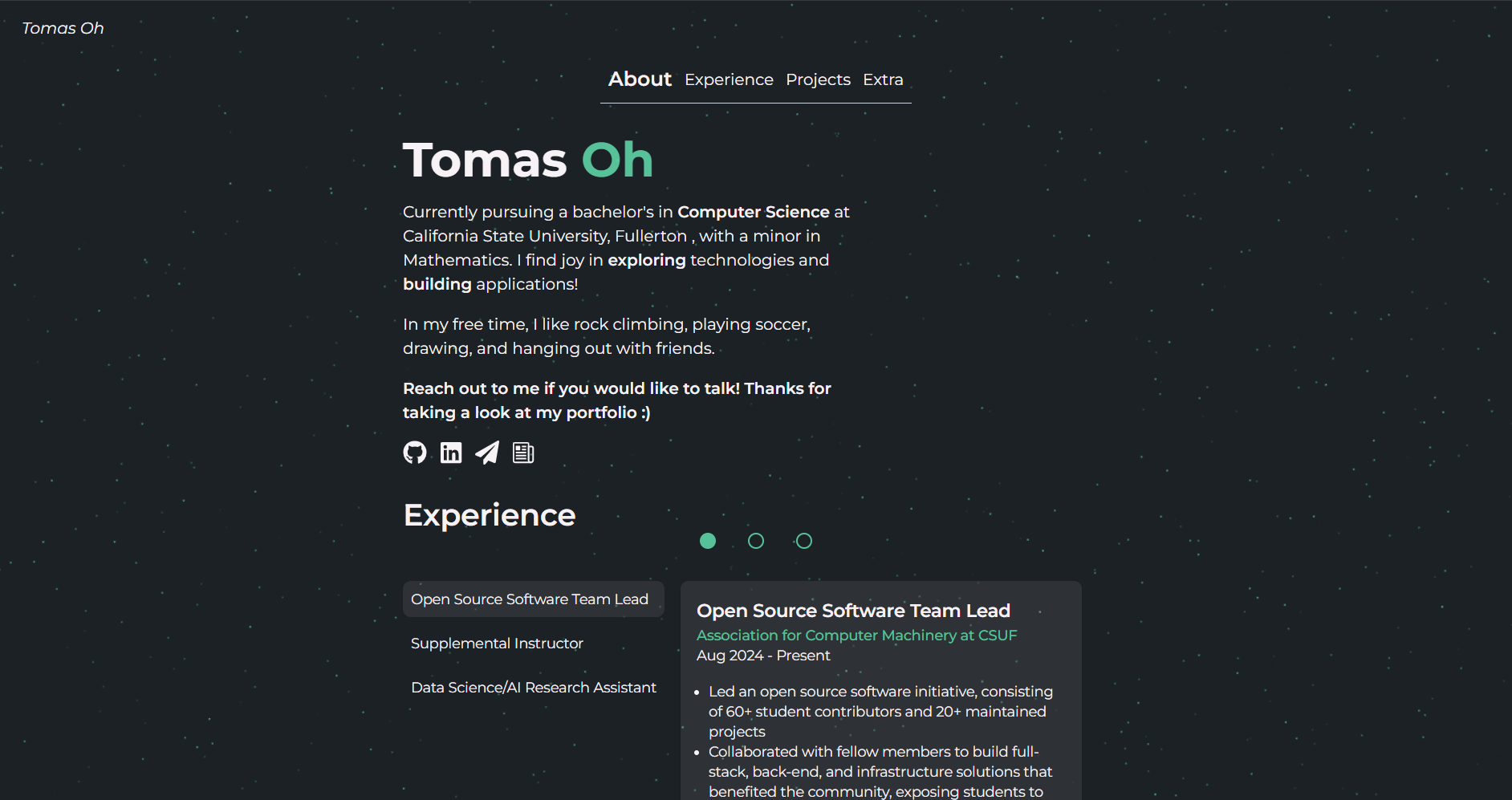 Tomas Oh's submission from Devpost